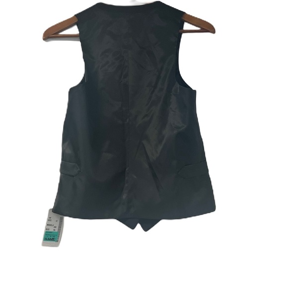 European Tailored Boys 18L Black on Black Striped Vest NWT Costume Dapper dressy - Picture 2 of 5